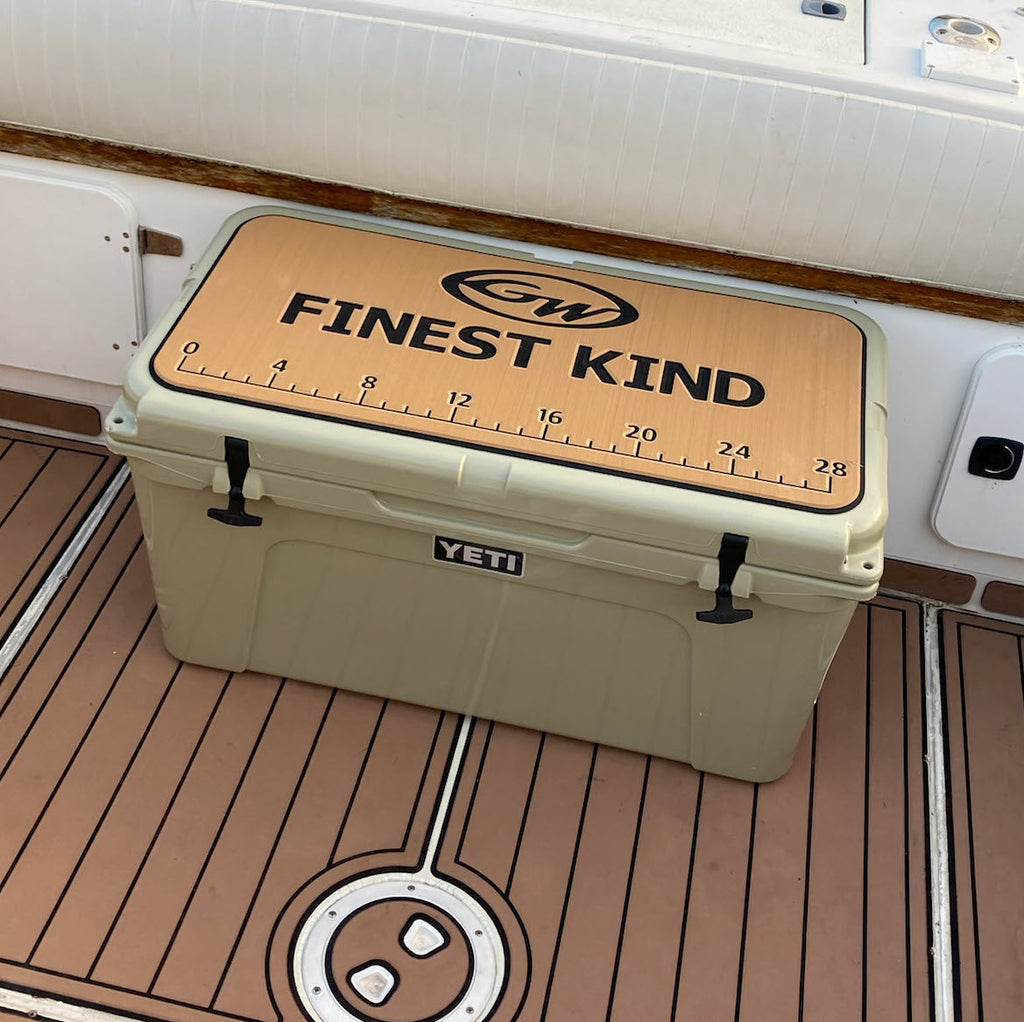 YETI 45 Cooler Pad - Custom boat name and logo with ruler design			