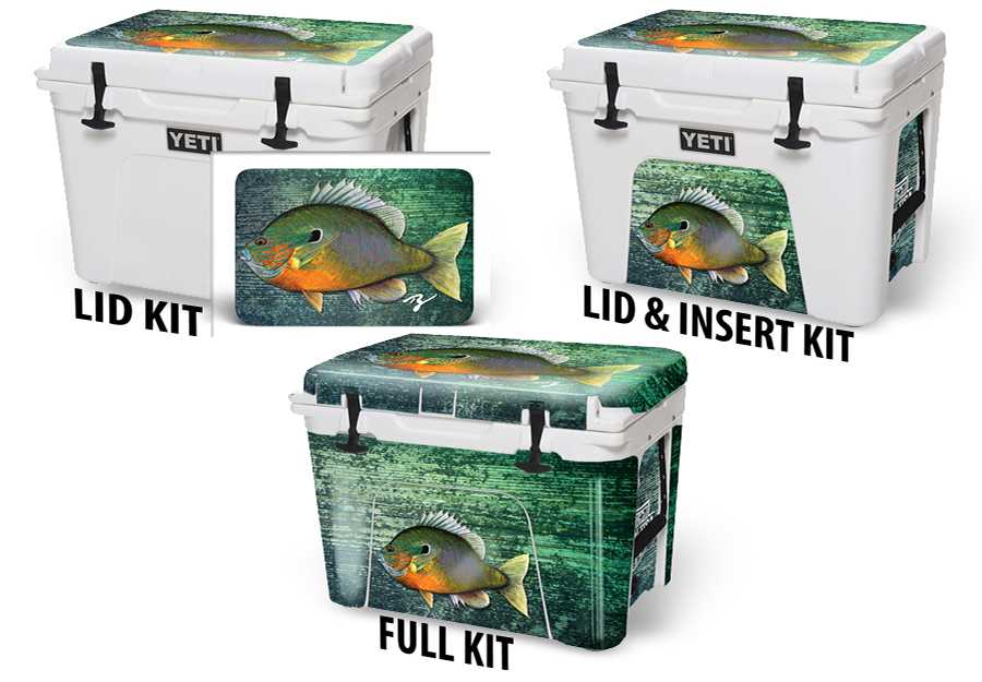 USATuff Cooler Accessories Ice Chest Graphic Sticker Decal Kits - Blue Gill by Ty Hallock