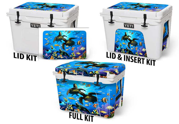 USATuff Cooler Accessories Ice Chest Graphic Sticker Decal Kits - Honu Paradise by Jeff Wilkie