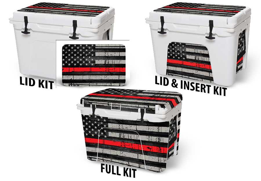 USATuff Vinyl Cooler Wrap Skin for YETI Coolers - Red Line