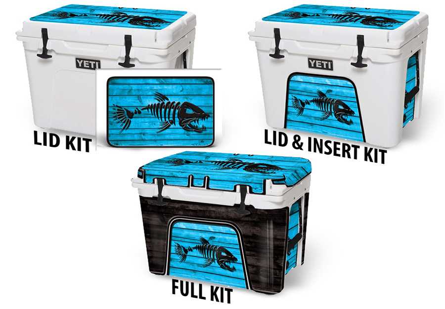 USATuff Cooler Accessories Ice Chest Graphic Sticker Skin Decal Kits - Bonefish Blue