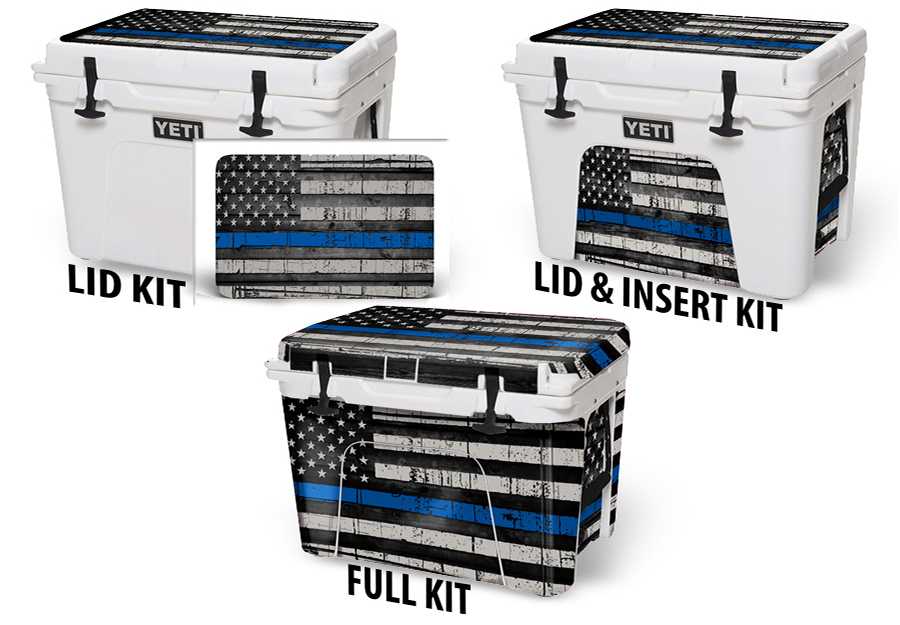 thumbnail image 2 of Custom Vinyl Cooler Wrap Kit For Lifetime 28, 55, 77 Quart Coolers – Bonefish Blue Design – USA Tuff Graphics 2 of 3