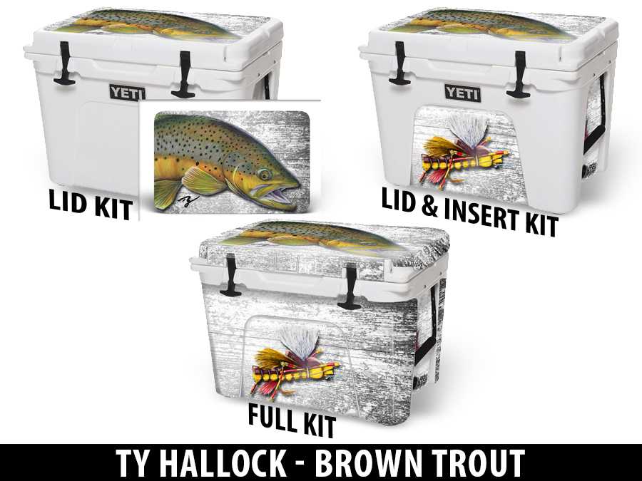 USATuff Vinyl Cooler Wrap Skin YETI Brown Trout