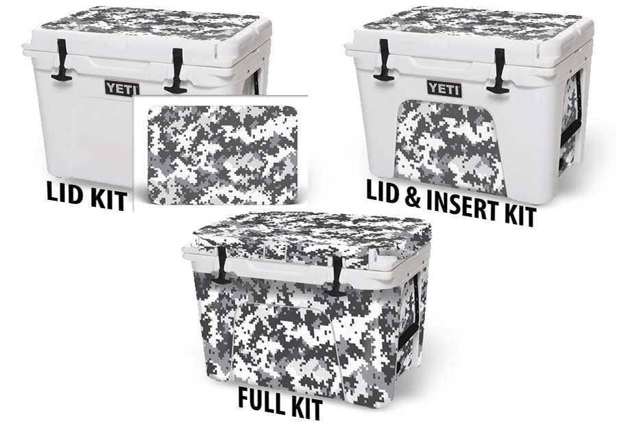USATuff Vinyl Cooler Wrap Decal Skin Sticker Kit - White Digi Camo