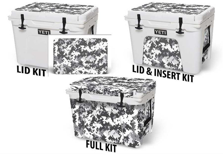 USATuff Vinyl Cooler Wrap Decal Skin Sticker Kit - White Digi Camo