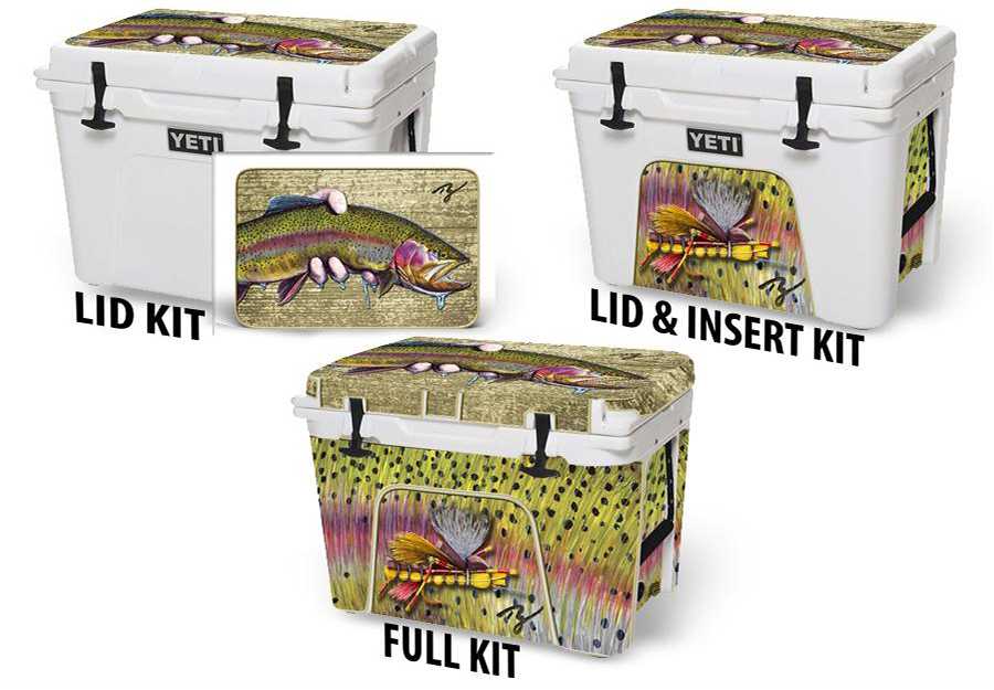 USATuff Vinyl Cooler Wrap Skin for YETI Coolers - Rainbow Trout by Ty Hallock