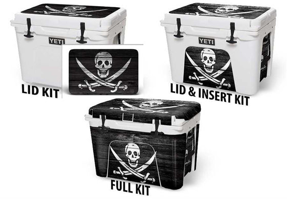 USATuff Vinyl Cooler Wrap Decal Sticker Kit - Pirate Flag