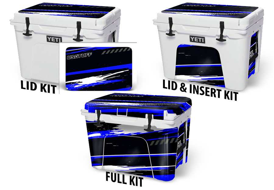 USATuff Vinyl Cooler Wrap Skin YETI RZR Collection - Blue