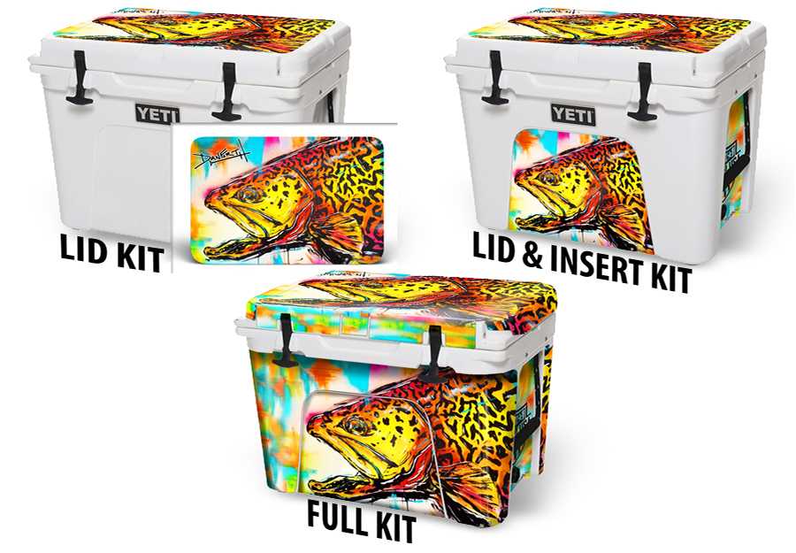 USATuff Cooler Accessories Ice Chest Graphic Sticker Decal Kits - Tiger by David Danforth