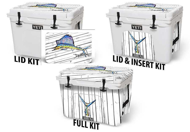 USATuff Cooler Accessories Ice Chest Graphic Sticker Decal Kits - Sailfish by David Danforth