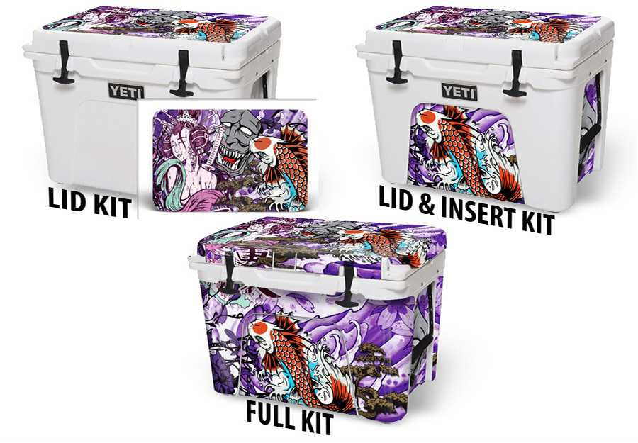 USATuff Vinyl Cooler Wrap Decal Sticker Kit - Tsunami