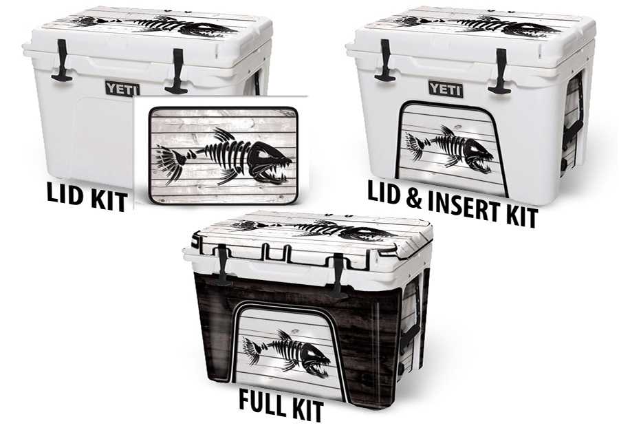 USATuff Vinyl Cooler Wrap Skin YETI Bonefish Collection - White