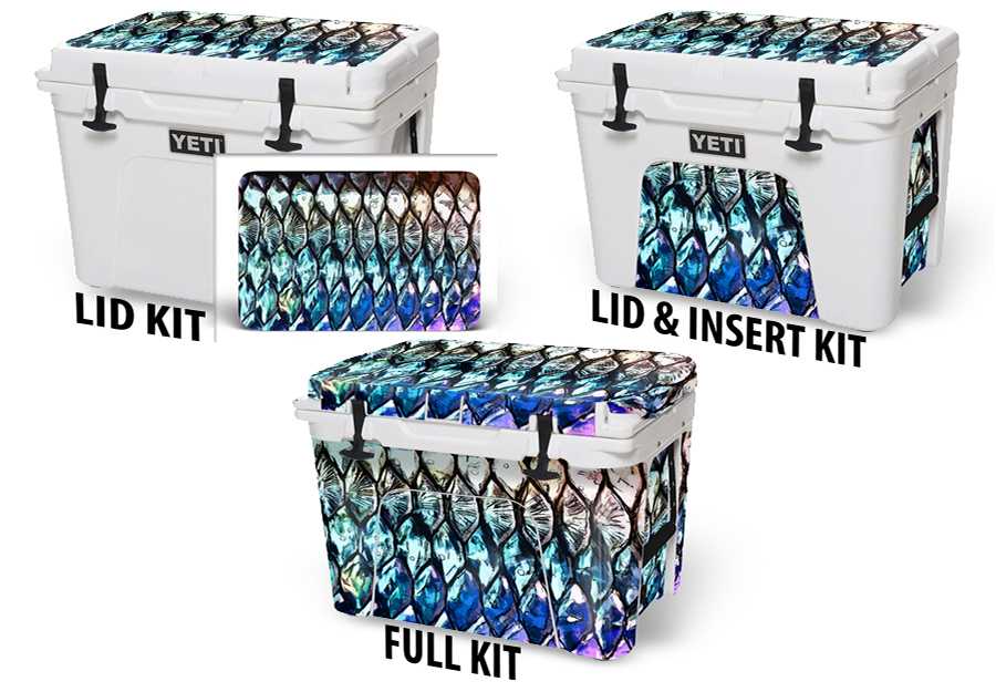 USATuff Cooler Accessories Vinyl Cooler Wrap Decal Kits - Tarpon Scales by Ed Anderson