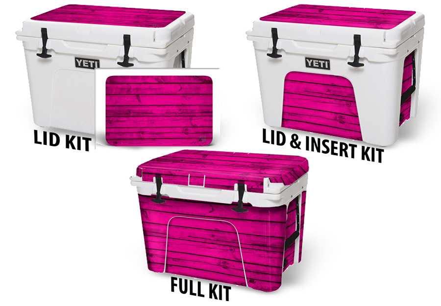 USATuff Vinyl Cooler Wrap Decal Sticker Kit - Pink Wood