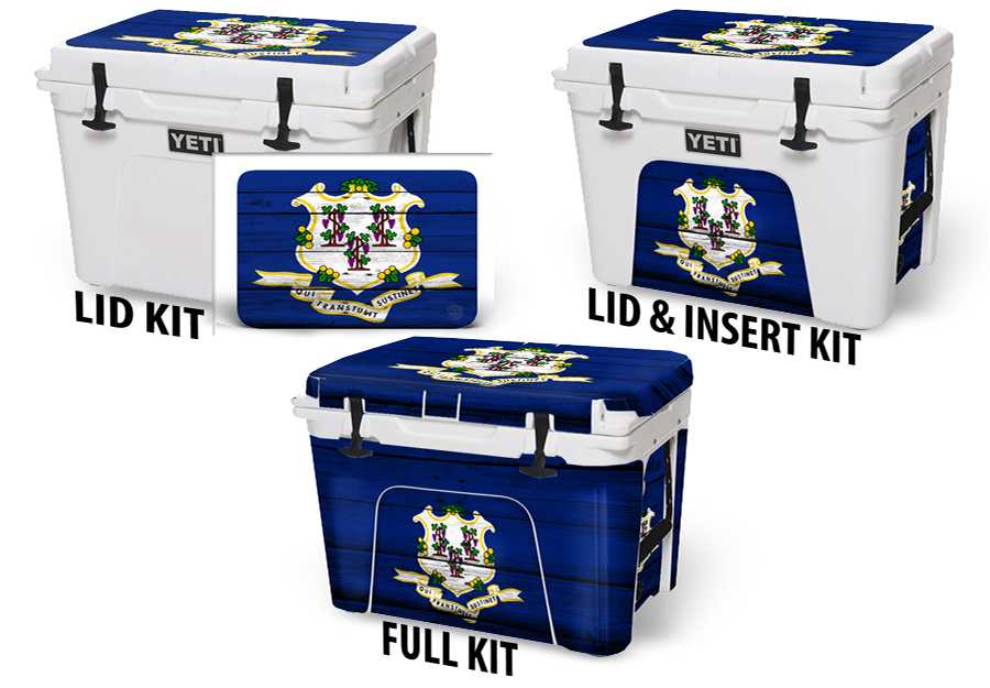 USATuff Vinyl Cooler Wrap Decal Sticker Kit - Connecticut