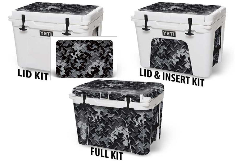 USATuff Vinyl Cooler Wrap Decal Skin Sticker Kit - Black Digi Camo