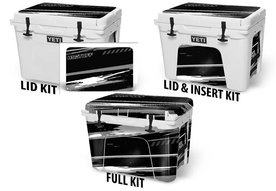 USATuff Vinyl Cooler Wrap Skin YETI RZR Collection - Silver Gray