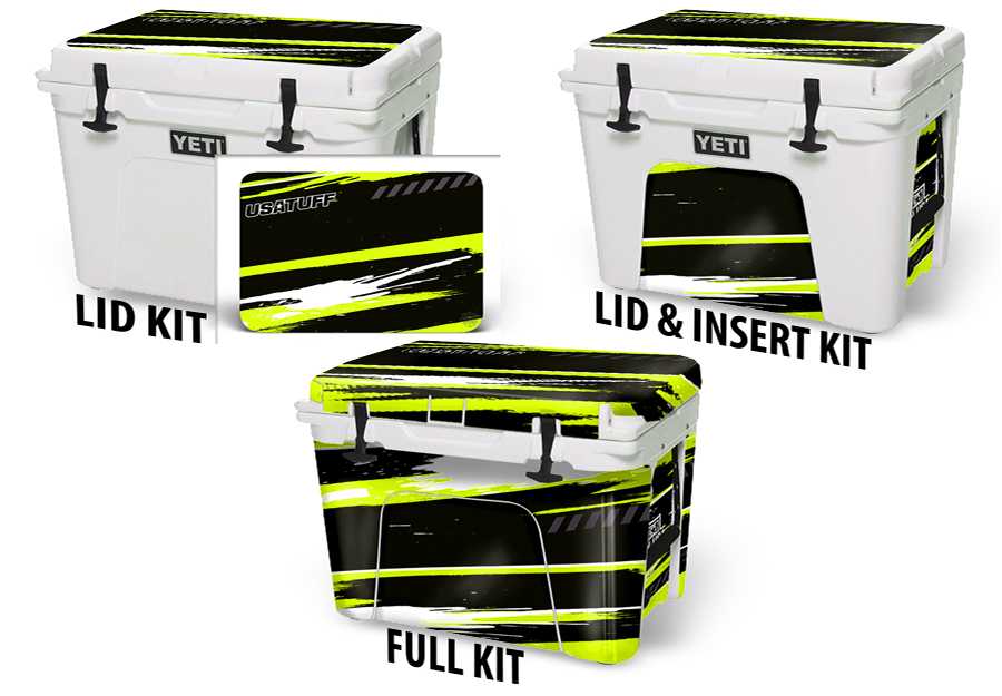 USATuff Vinyl Cooler Wrap Skin YETI RZR Collection - Lime Squeeze