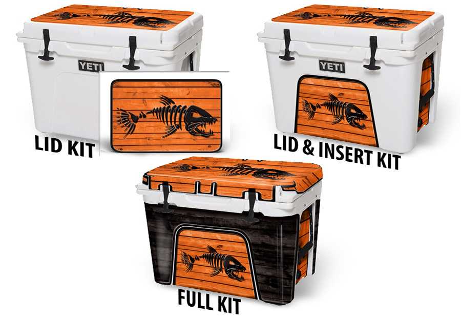 USATuff Cooler Accessories Ice Chest Graphic Sticker Skin Decal Kits - Bonefish Orange