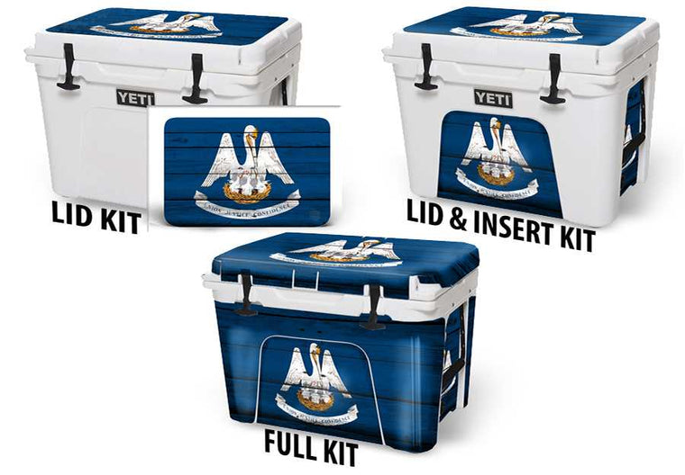 USATuff Vinyl Cooler Wrap Decal Sticker Kit - Louisiana
