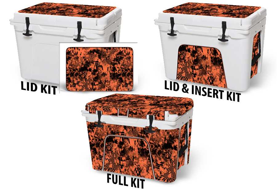 USATuff Vinyl Cooler Wrap Decal Skin Sticker Kit - Kryptek Inferno