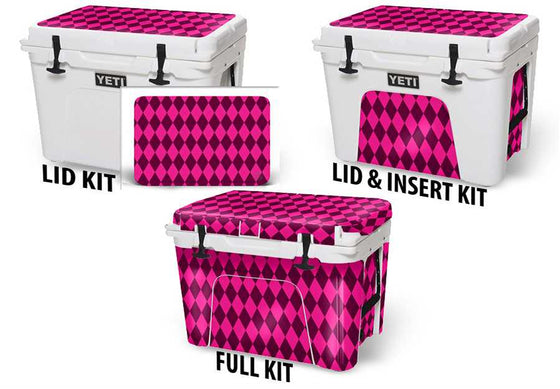 USATuff Vinyl Cooler Wrap Decal Sticker Kit - Pink Argyle