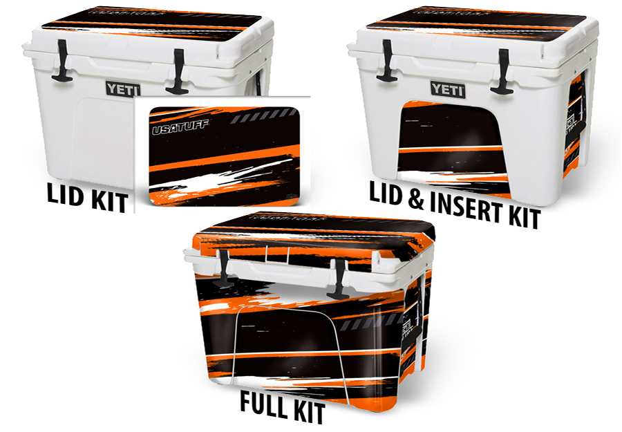 USATuff Vinyl Cooler Wrap Skin YETI RZR Collection - Orange