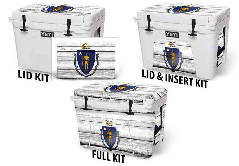USATuff Vinyl Cooler Wrap Decal Sticker Kit - Massachusetts