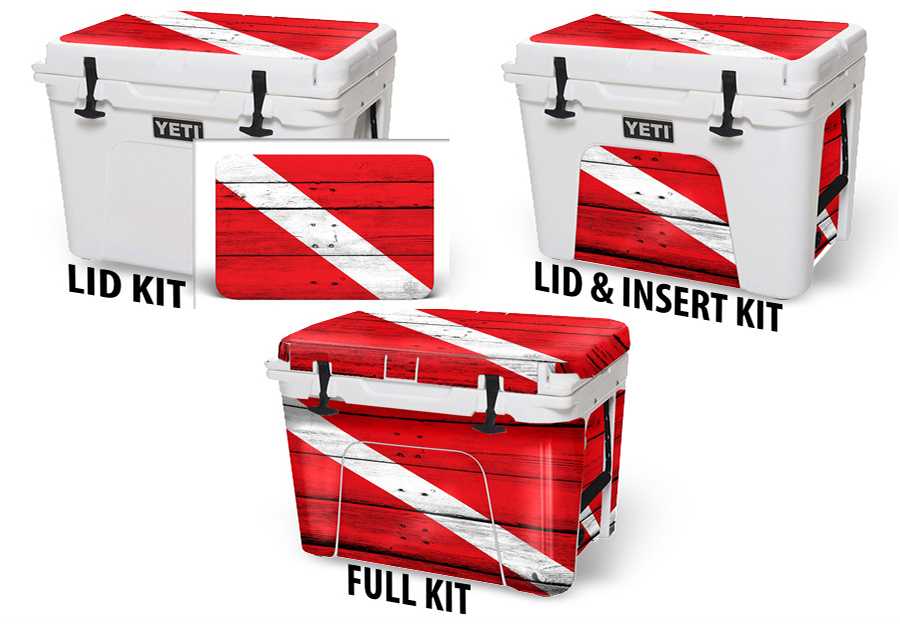 USATuff Vinyl Cooler Wrap Decal Sticker Kit - Dive Flag