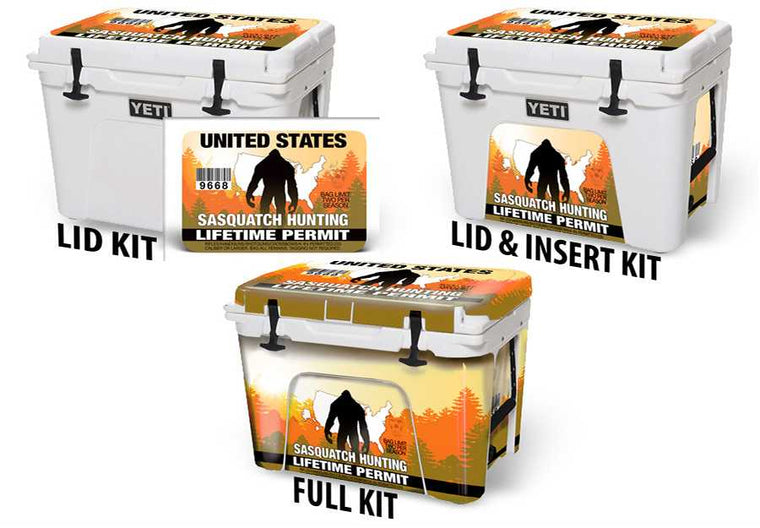 USATuff Vinyl Cooler Wrap Decal Sticker Kit - Sasquatch Hunting