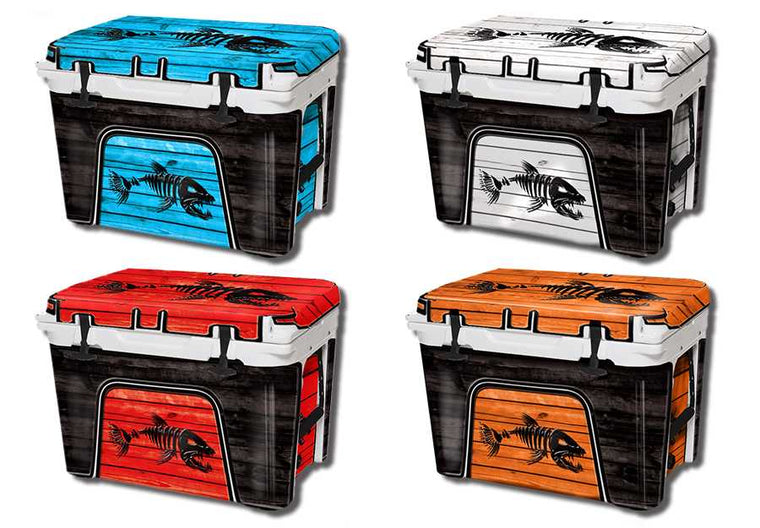 USATuff Vinyl Cooler Wrap Skin YETI USATuff Bonefish Collection - Blue, White, Red, Orange, Brown