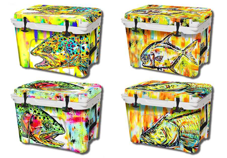 USATuff Danforth Watercolor Collection - Brown Trout, Permit, Rainbow, Snook, Tiger