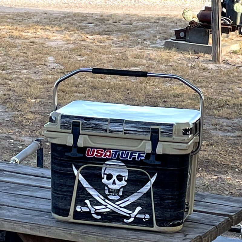 USATuff Vinyl Cooler Wrap Skin for YETI Coolers - Pirate Flag