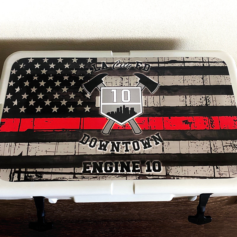 USATuff Vinyl Cooler Wrap Skin for YETI Coolers - Red Line