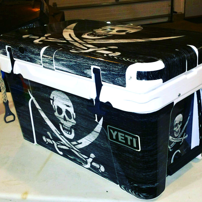 USATuff Vinyl Cooler Wrap Skin for YETI Coolers - Pirate Flag