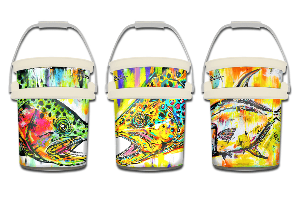 David Danforth Permit Sticker YETI LoadOut Bucket Accessories Wrap - Bonefish Collection