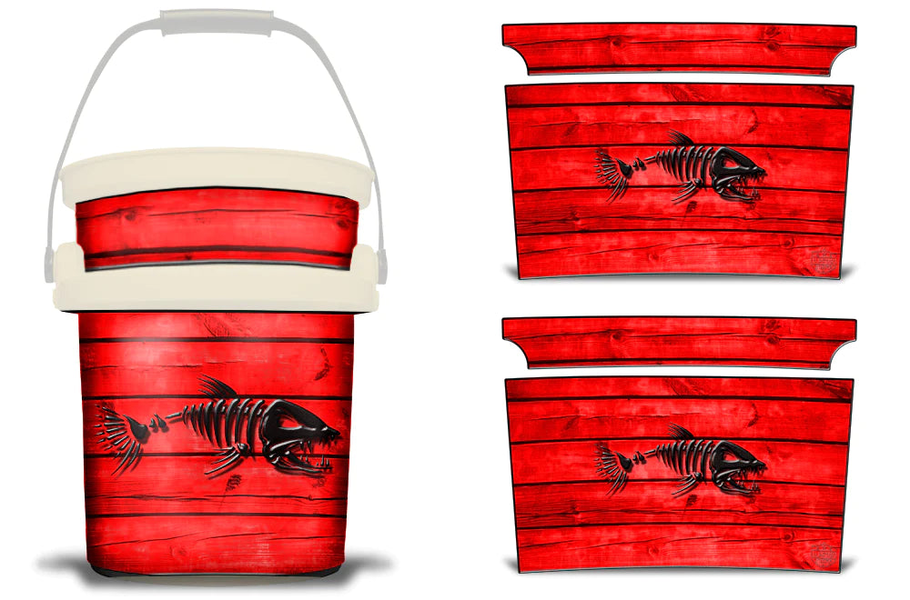 USATuff YETI Loadout Bucket Accessories Graphic Sticker Wrap Decal - Bonefish Red