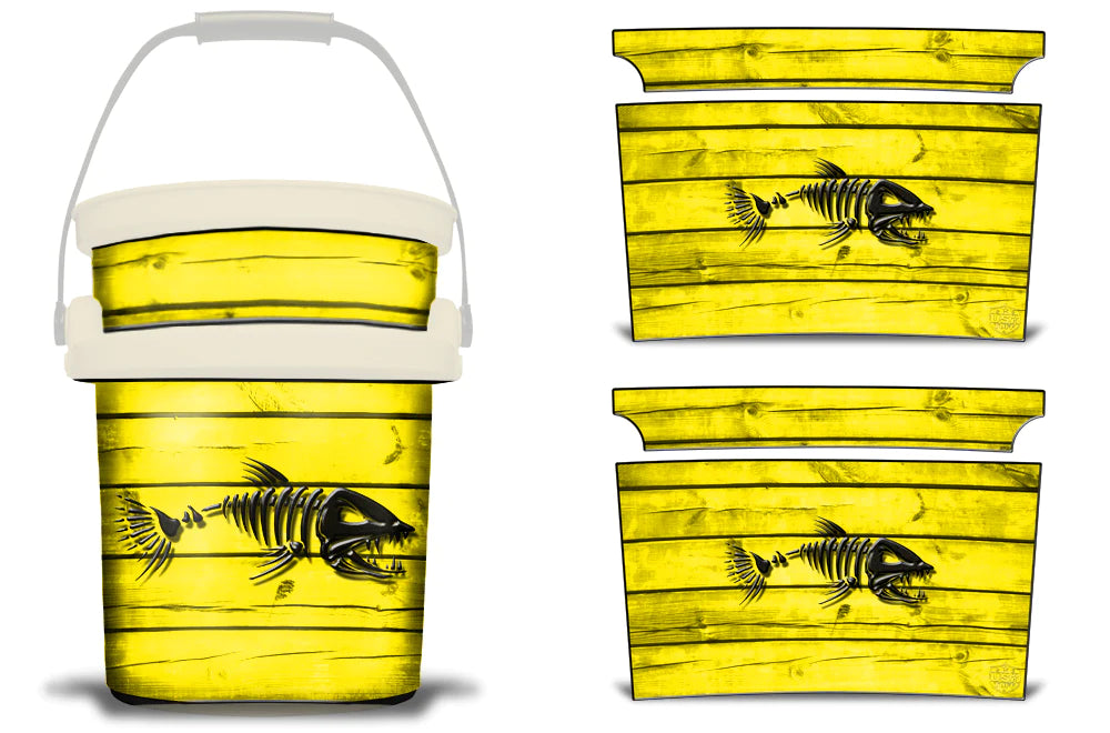 USATuff YETI Loadout Bucket Accessories Graphic Sticker Wrap Decal - Bonefish Yellow