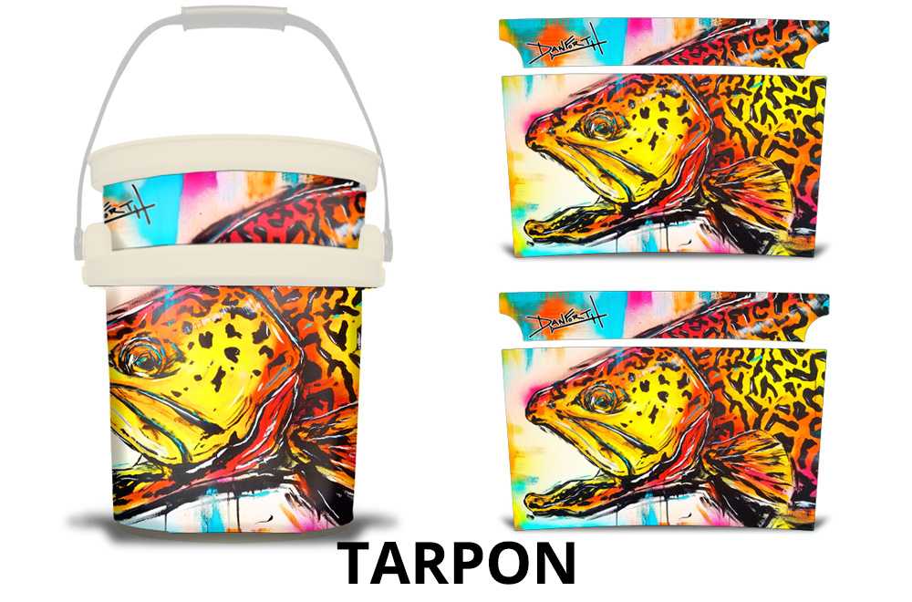 USATuff YETI Loadout Bucket Accessories Graphic Sticker Wrap Decal - Tarpon