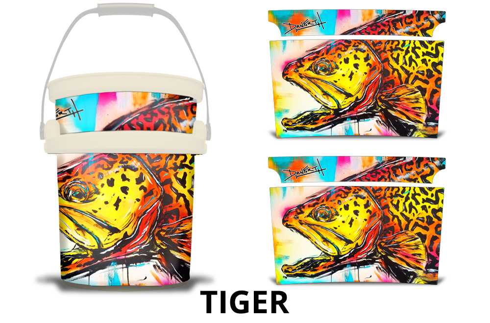 USATuff YETI Loadout Bucket Accessories Graphic Sticker Wrap Decal - Tiger