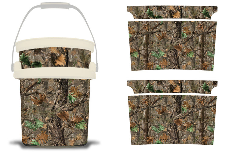 USATuff YETI Loadout Bucket Accessories Graphic Sticker Wrap Decal - Woodland Camo