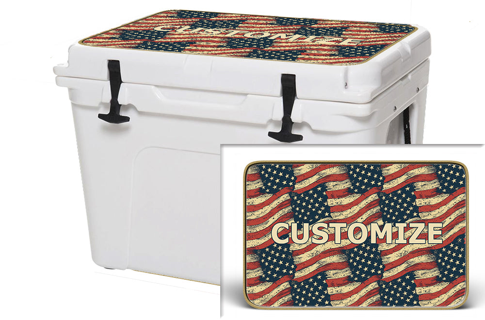 USATuff Cooler Accessories Ice Chest Graphic Sticker Decal Kits - Waving Old Glory