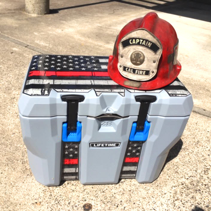 USATuff Vinyl Cooler Wrap Skin for YETI Coolers - Red Line