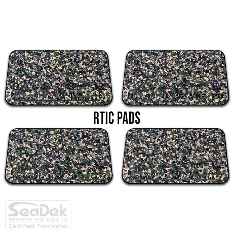 USATuff SeaDek ruler cooler pad for RTIC – ArmyCamo/Black EVA foam pad with integrated fish measuring ruler; durable non-skid RTIC cooler top pad.
