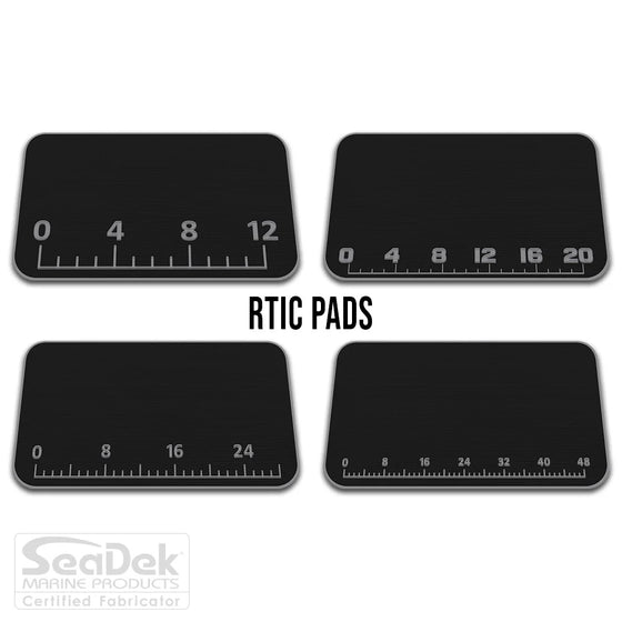  USATuff SeaDek ruler cooler pad for RTIC – Black/StormGray EVA foam pad with integrated fish measuring ruler; durable non-skid RTIC cooler top pad.