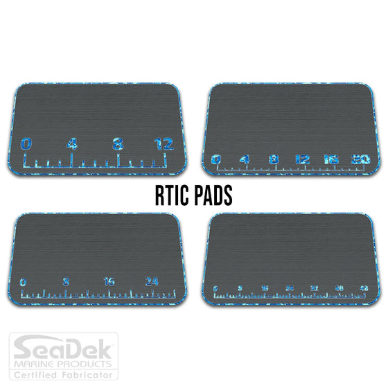  USATuff SeaDek ruler cooler pad for RTIC – DarkGray/AquaCamo EVA foam pad with integrated fish measuring ruler; durable non-skid RTIC cooler top pad.