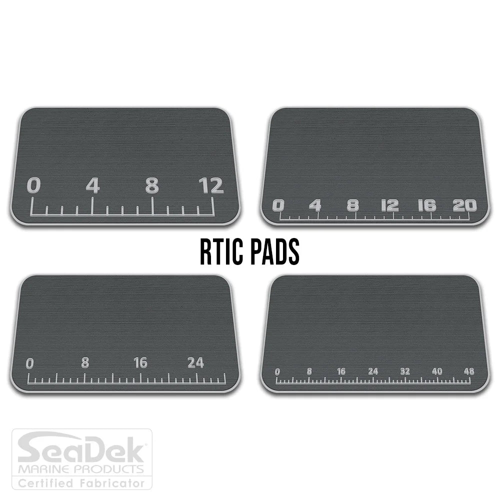  USATuff SeaDek ruler cooler pad for RTIC – DarkGray/StormGray EVA foam pad with integrated fish measuring ruler; durable non-skid RTIC cooler top pad.