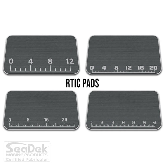 USATuff SeaDek ruler cooler pad for RTIC – DarkGray/StormGray EVA foam pad with integrated fish measuring ruler; durable non-skid RTIC cooler top pad.