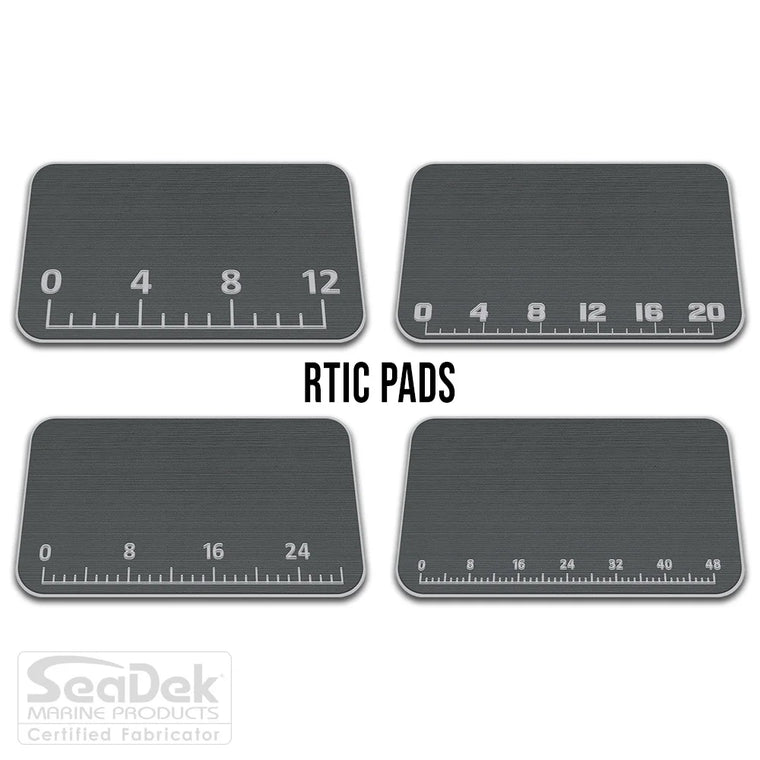  USATuff SeaDek ruler cooler pad for RTIC – DarkGray/StormGray EVA foam pad with integrated fish measuring ruler; durable non-skid RTIC cooler top pad.