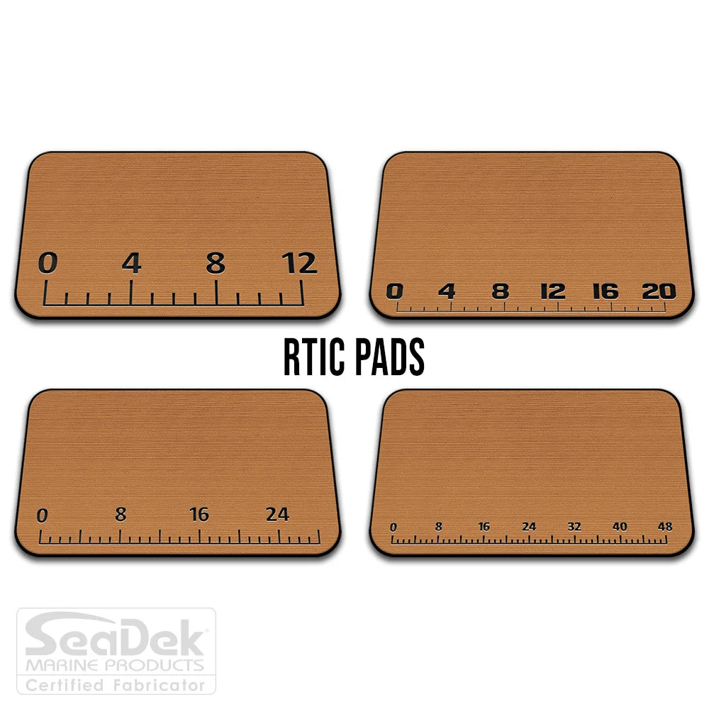 USATuff SeaDek ruler cooler pad for RTIC – Mocha/Black EVA foam pad with integrated fish measuring ruler; durable non-skid RTIC cooler top pad.